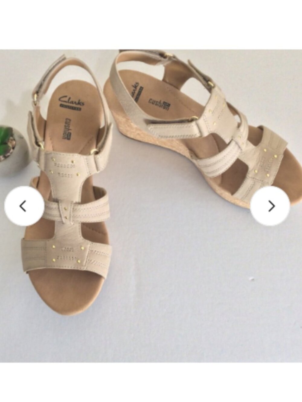 Clarks Annadel Orchid Ortholite Wedge Heeled Cushion Sandal, Sand - Size 9